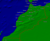 Marokko Städte + Grenzen 800x654